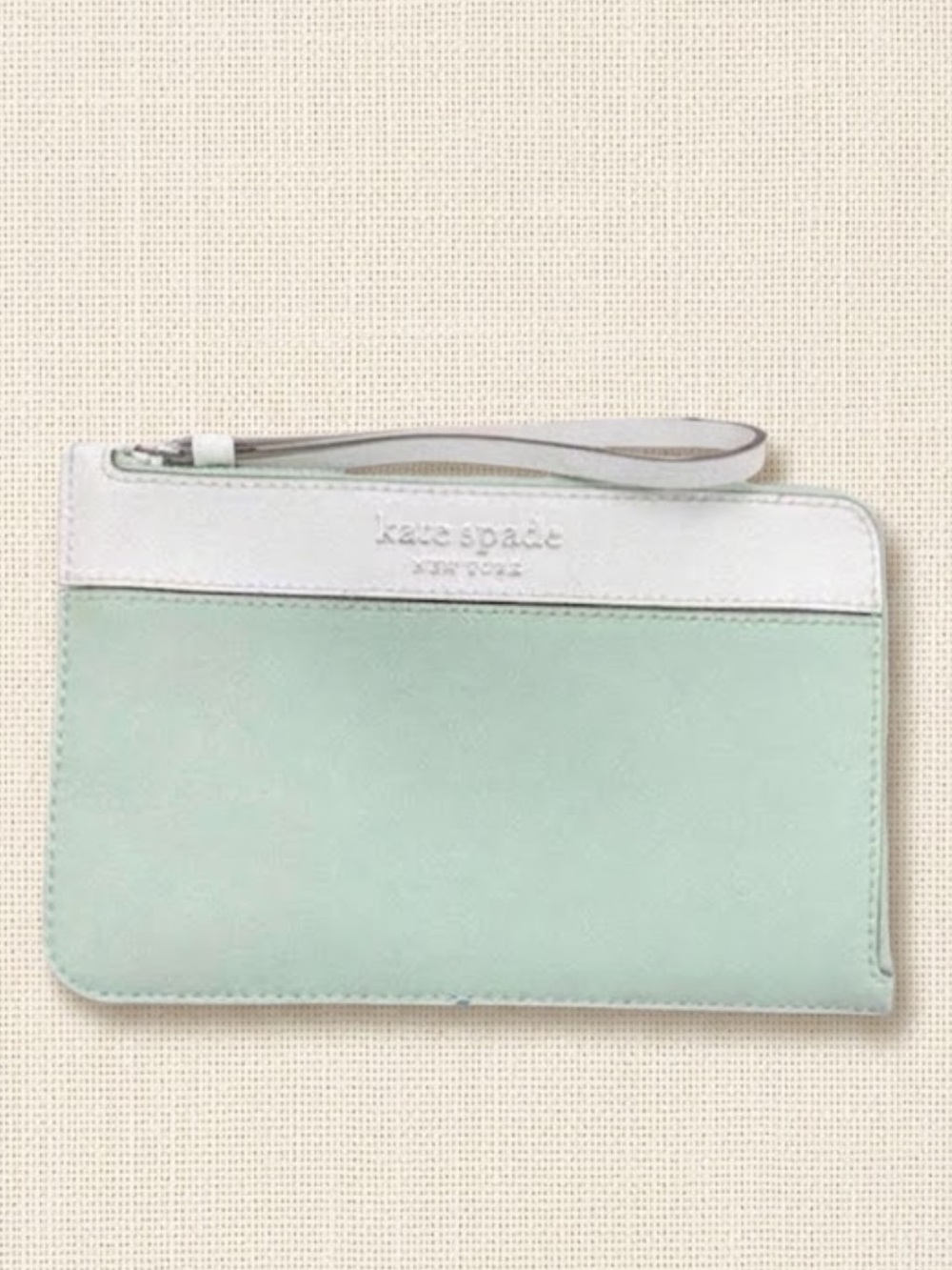 Kate Spade Cameron Medium L-Zip Wristlet in the "Spring Meadow" saffiano leather